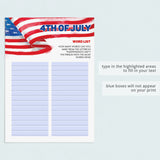 Easy 4th of July Game for Large Groups Printable