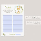 Happy Easter Word List Game Printable & Virtual