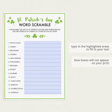 (Zoom) Saint Patrick's Day Unscramble Word Game