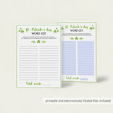 Simple St Patrick's Day Game for Groups Word List