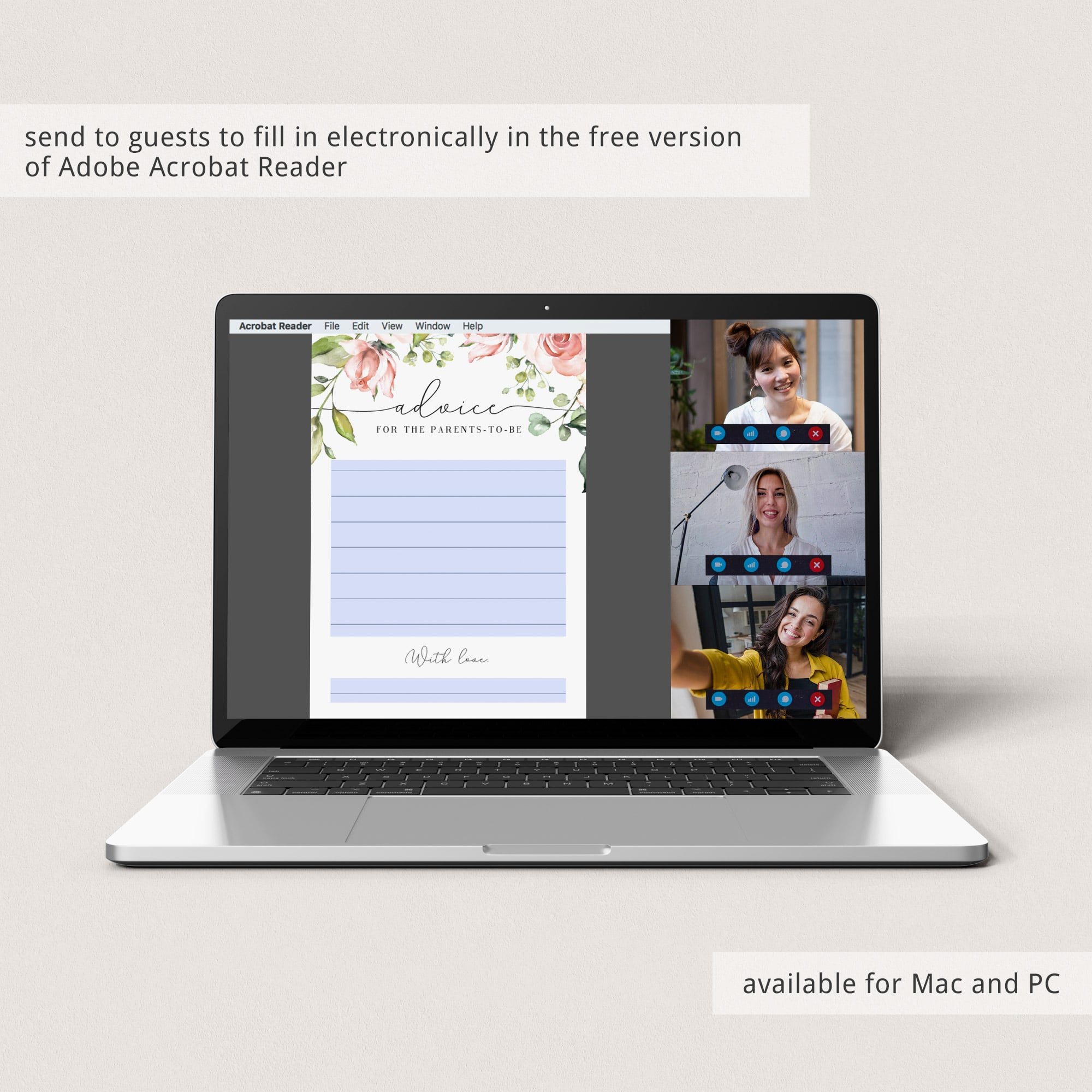 Advice cards fillable pdf template for zoom by LittleSizzle