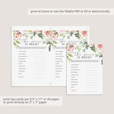 Blush Floral Baby Shower Game Bundle For Zoom