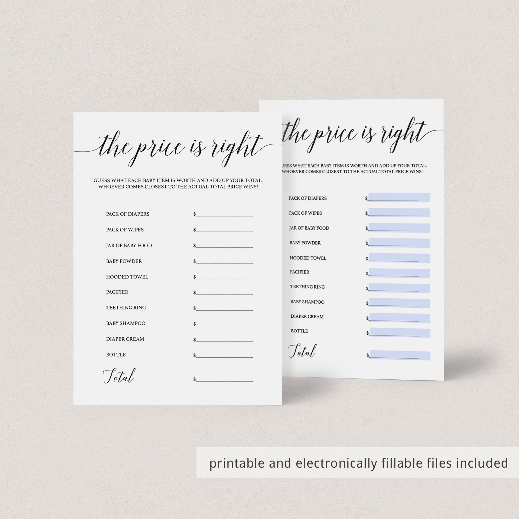 Virtual baby shower game template by LittleSizzle