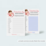 Printable & Virtual Valentine's Day Classroom Game Word Scramble