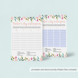 Floral Mother's Day Game for Zoom and To Print