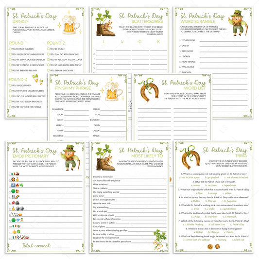 St Patricks Games Bundle for Adults To Print or Play Online by LittleSizzle