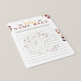 Fall Wreath Baby Shower Baby Names Game Printable