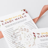 Autumn Leaves Baby Shower Game Printable Pregnancy Candy Match
