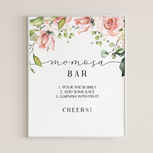 Mom-osa bar sign for baby shower printable by LittleSizzle