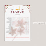 Fall BabyShower Word Search Game Printable