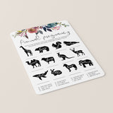 Boho Baby Shower Game Animal Pregnancy Printable