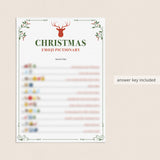 Christmas Emoji Pictionary Game with Answers Printable