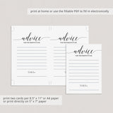 Minimal Baby Shower Advice Card Virtual & Printable Files