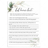 Daddy Knows Best Baby Shower Game Template by LittleSizzle