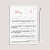Dirty Minds Bachelorette Game Rose Gold Printable by LittleSizzle