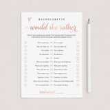 Naughty Would She Rather Bachelorette Game Rose Gold by LittleSizzle