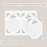 Olive Branch Advice for the Bride-To-Be Cards Printable