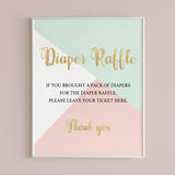 Pastel shower diaper raffle sign template by LittleSizzle