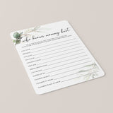 Greenery and Gold Baby Shower Games Bundle Printable