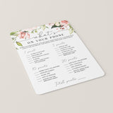 Blush Floral Birthday What's On Your Phone Game Printable