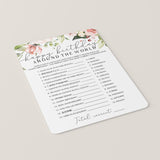 Floral Birthday Game For Brunch Printable