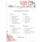 Pale pink baby shower games phone raid by LittleSizzle