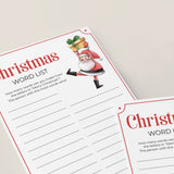 Kids Christmas Game Printable Word List