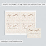 DIY diaper raffle tickets for neutral brown baby shower party by LittleSizzle