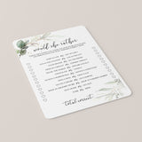 Modern Chic Would She Rather Baby Shower Game Printable