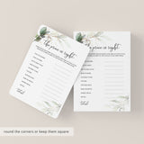 Price Right Baby Shower Game Printable Greenery Gold