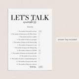 Funny Icebreaker Trivia Quiz Let's Talk Numbers with Answer Key