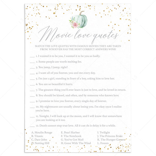Autumn BridalShower Games Romantic Movie Trivia by LittleSizzle
