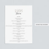 Silver 1998 Trivia Quiz with Answers Printable