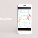 Mermaid Baby Shower Invitation Template Watercolor