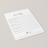 Modern Minimalist Baby Shower Wishes Card Printable