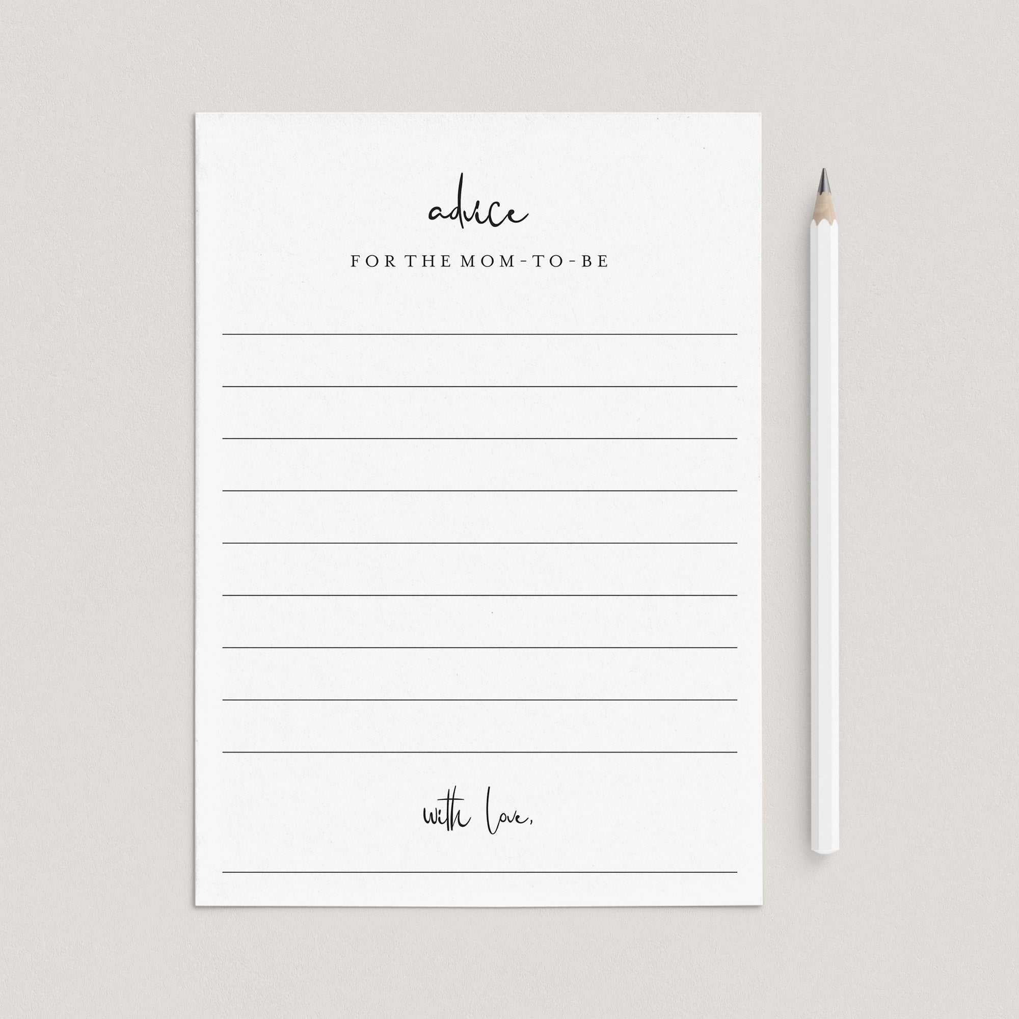 Minimalist Advice Cards for Baby Shower Printable by LittleSizzle