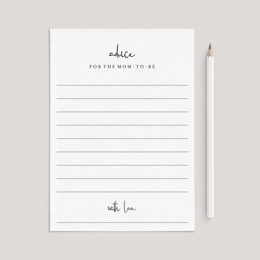 Minimalist Advice Cards for Baby Shower Printable by LittleSizzle