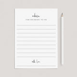 Minimalist Advice For The Bride Cards Printable by LittleSizzle