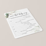 Gold Green Theme Baby Party Game Name That Song Printable
