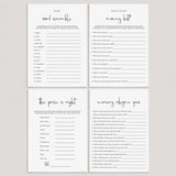 Minimalist Baby Shower Games Pack Download by LittleSizzle