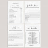 Minimalist Bachelorette Party Games Bundle Printable by Littlesizzle
