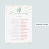 Fall Wedding Shower Game Printable