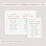 Rose Gold Hen Party Games Bundle Printable