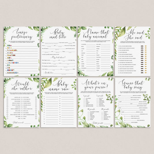 Garden baby shower games bundle printable by LittleSizzle