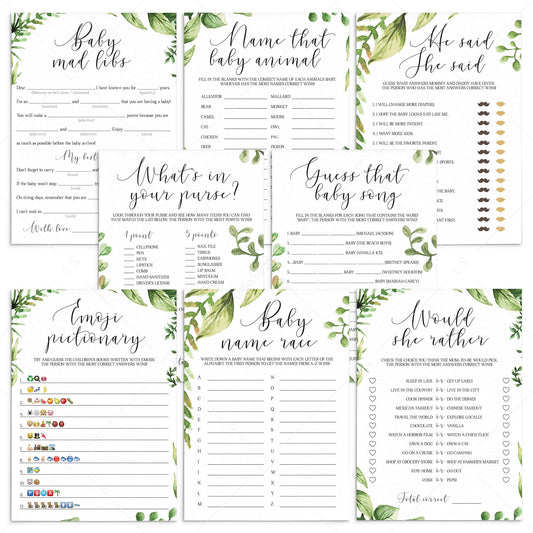 Garden baby shower games bundle printable by LittleSizzle