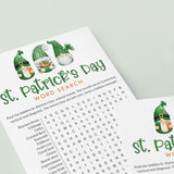 Printable St Paddy's Day Game for Kids Word Search with Answer Key