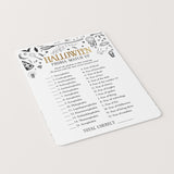 Halloween Phobia Matching Game with Answers Printable
