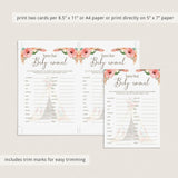 Floral Baby Games Bundle Printable Pink and Green