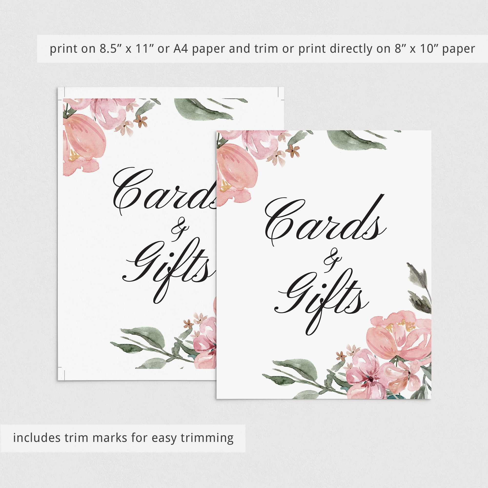 Instant download floral pink shower decorations by LittleSizzle