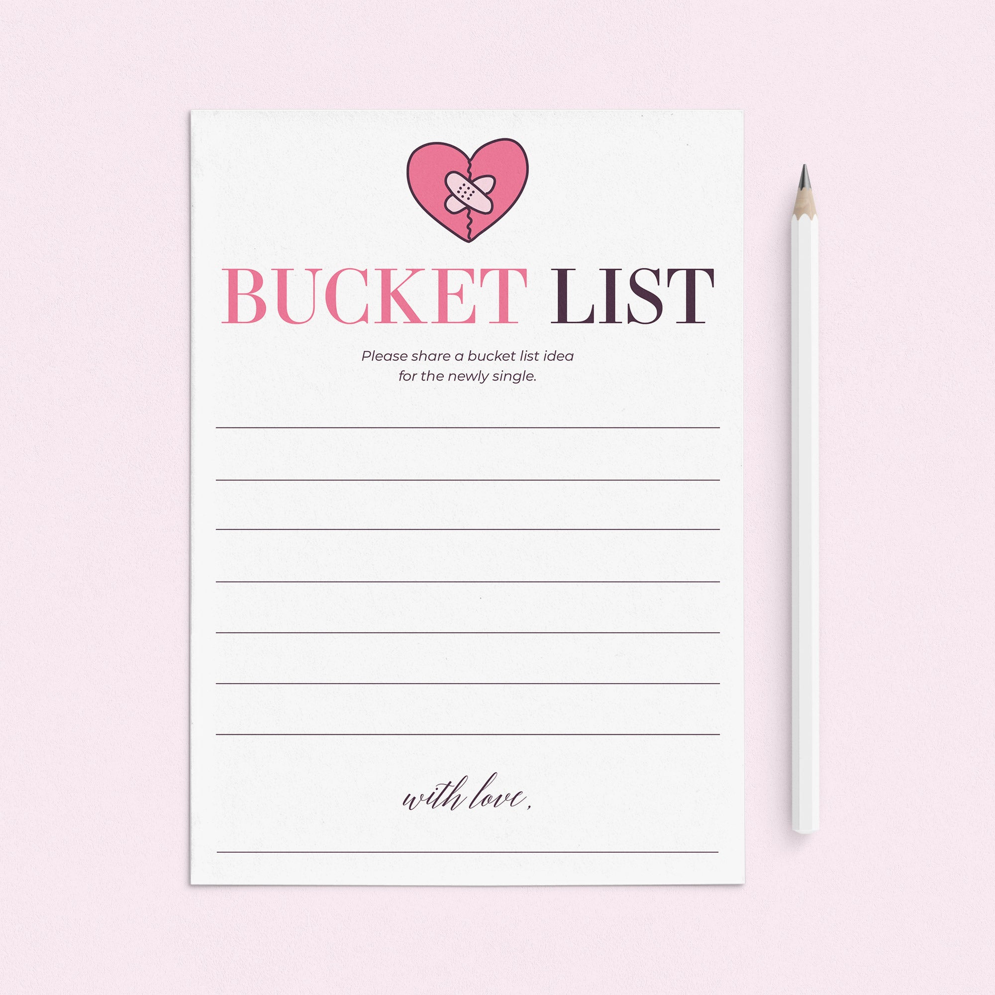 Post Breakup Bucket List Cards Printable by LittleSizzle
